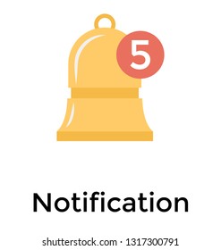 Notification flat icon design, reminder 