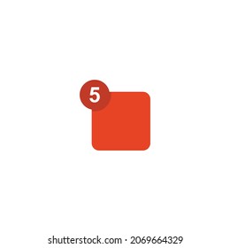 notification flat icon vector, Web interface icon 