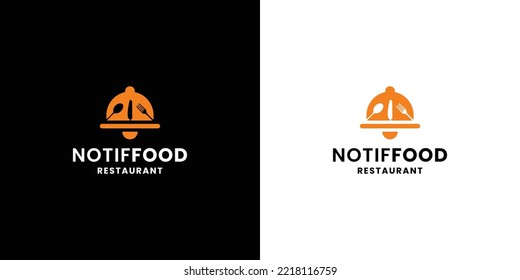 notification food logo design for restaurant delivery