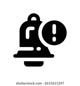 notification glyph icon. Strong and solid vector icon for websites, mobile interfaces, presentations, and visual branding. High quality and easy to edit.