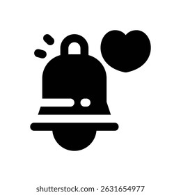 notification glyph icon. Strong and solid vector icon for websites, mobile interfaces, presentations, and visual branding. High quality and easy to edit.