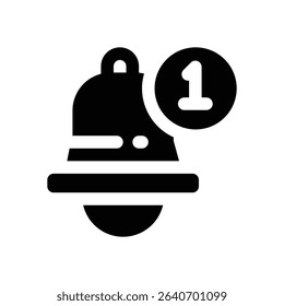 notification glyph icon. Strong and solid vector icon for websites, mobile interfaces, presentations, and visual branding. High quality and easy to edit.