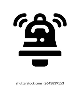 notification glyph icon. Strong and solid vector icon for websites, mobile interfaces, presentations, and visual branding. High quality and easy to edit.