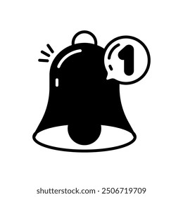 Notification Glyph Icon, Vector illustration