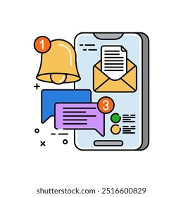 Icono de glifo de notificación, Ilustración vectorial