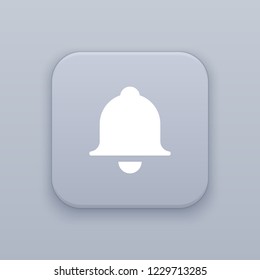 Notification, gray vector button with white icon on gray background