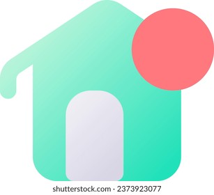 Notification from homepage pixel perfect flat gradient two-color ui icon. Communication on internet. Simple filled pictogram. GUI, UX design for mobile application. Vector isolated RGB illustration