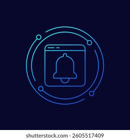 notification icon with a bell, linear design
