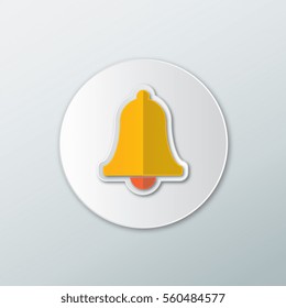 Notification Icon, bells, in a flat style with shadow on a white background