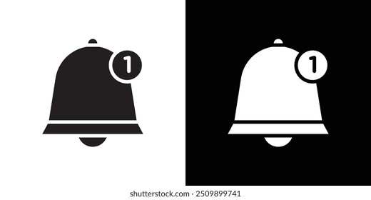 Benachrichtigungssymbol Schwarze Linie Kunst Vektor Logo Set