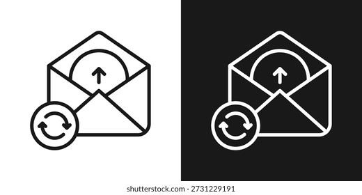 Notification Icon In Black And White Line Style