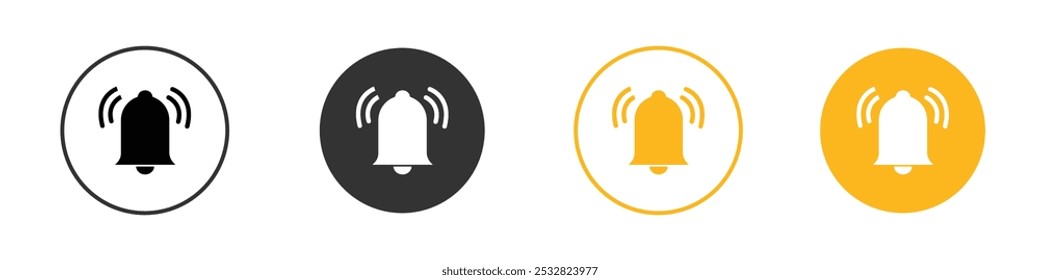 Notification icon black and white vector outline sign
