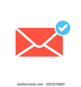 Notification icon with check sign. Notification icon and approved, confirm, done, tick, completed symbol. Vector icon