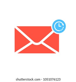 Notification icon with clock sign. Notification icon and countdown, deadline, schedule, planning symbol. Vector icon