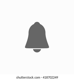 Notification icon closeup. Notification icon isolated on background. Monochrome notification icon