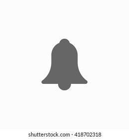 Notification icon closeup. Notification icon isolated on background. Monochrome notification icon