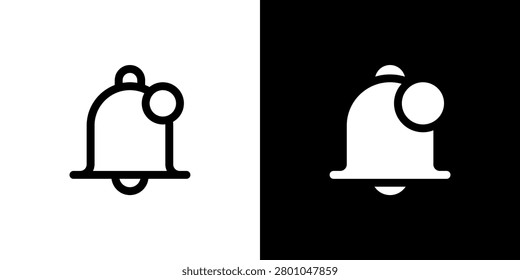 Notification icon concept with flat Black White Background. Vector illustration.