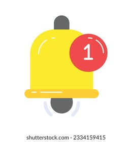 Notification icon in editable style, well design vector of Notification bell