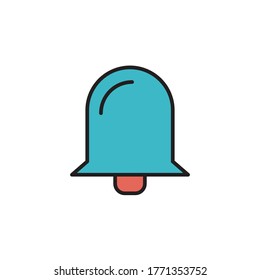 notification icon filled outline vector illustration full color style. isolated on white background