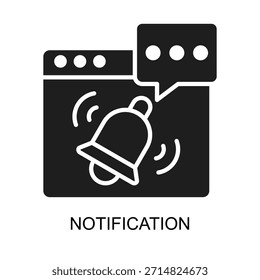 Notification icon glyph vector illustration
