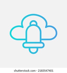 Notification icon in gradient style about cloud computing, use for website mobile  presentation