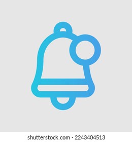 Icono de notificación en el estilo de degradado sobre la interfaz de usuario, uso para presentación de aplicaciones móviles del sitio web