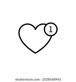 A notification icon with a heart symbol, representing likes or social media interactions.