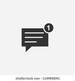 Notification  icon illustration,vector message sign symbol