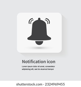 Notification icon. Incoming inbox message. Alarm icon. Vector illustration