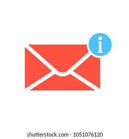 Notification icon with information sign. Notification icon and about, faq, help, hint symbol. Vector icon
