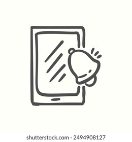 icono de notificación, aislado dibujado a mano icono tema comercio electrónico