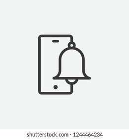 Notification icon isolated on background. Gadget symbol modern, simple, vector, icon for website design, mobile app, ui. Vector Illustration