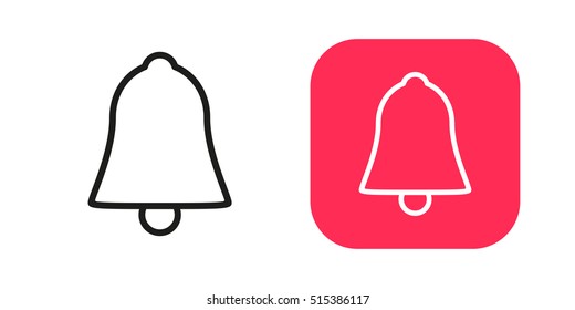 Notification icon isolated on background. Minimalistic bell. Vector icons for web and mobile applications, web sites and infographics. Thin line bell
