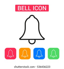 Notification icon isolated on background. Minimalistic bell. Vector icons for web and mobile applications, web sites and infographics. Thin line bell