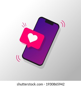 Notification icon of a like on your phone