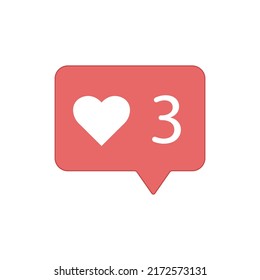 Notification icon. Like vector icon. Social media. Like notification.
