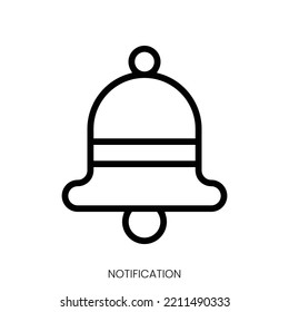 notification icon. Line Art Style Design Isolated On White Background
