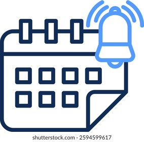 Notification Icon Line Color Vector Illustration