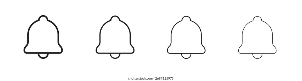 Entwurf der Benachrichtigungssymbolzeile. dünne Linie, Vektorsymbol-Set.