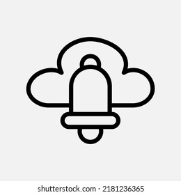 Notification icon in line style about cloud computing, use for website mobile app presentation