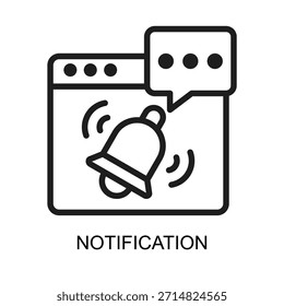 Notification icon line vector illustration