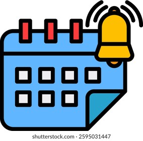 Notification Icon Lineal Color Vector Illustration