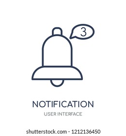 Notification icon. Notification linear symbol design from User interface collection. Simple outline element vector illustration on white background.