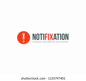 notification icon made from wrench and bolt