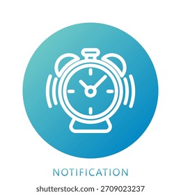 Icono de notificación Icono de mini ilustración. Uso Para El Concepto Moderno, Impresión, Ui, Ux Kit, Web Y Desarrollo De App. Vector Relacionado Con La Oficina, La Educación, El Examen Y Más
