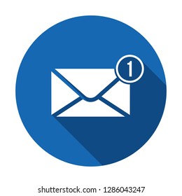 Notification icon. New message, notification icon on white background.