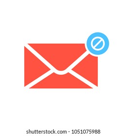 Notification icon with not allowed sign. Notification icon and block, forbidden, prohibit symbol. Vector icon