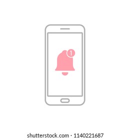 notification icon on the smartphone screen. vector icon
