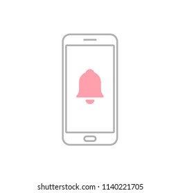 notification icon on the smartphone screen. vector icon
