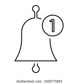 notification icon on white background, vector illustration.